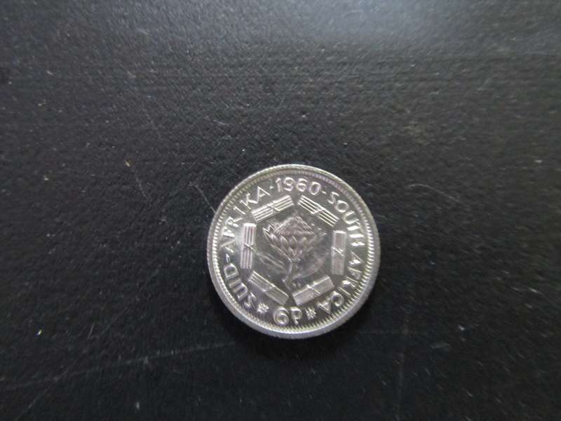 1960 South African 6D Silver Coin (UNC)