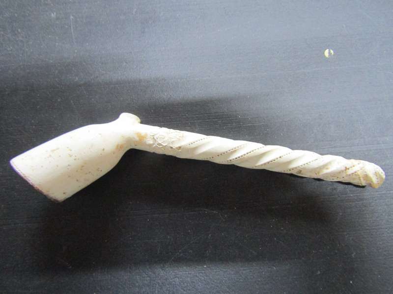 2 1800's Clay Pipe one being Ornate. Not broken or chipped