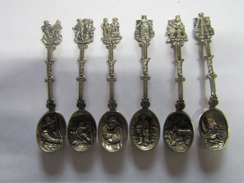 6 Vintage Dutch Silver Plated Spoons Life and Artistry