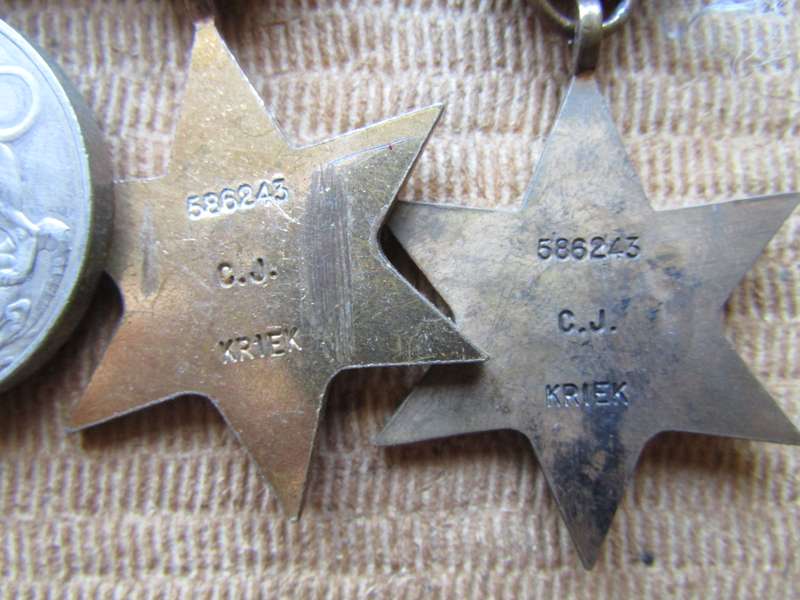 WW2 Medal group to CJ Kriek