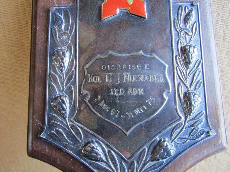 SADF Plaque to Kol HJ Nienaber