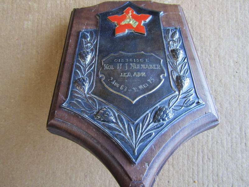 SADF Plaque to Kol HJ Nienaber