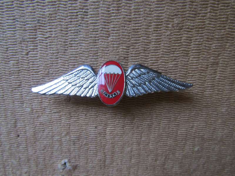 SADF Parachute Free Fall Instructor wings Badge. Chrome and Enamel.