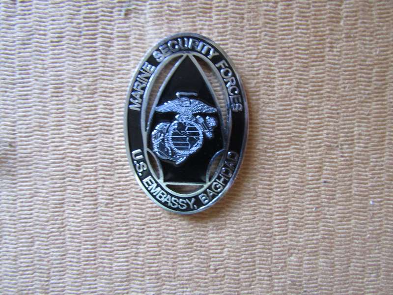 Anti Terrorism Battalion Camp Lejeune NC Us Embassy  Baghdad Challenge Coin. (A)