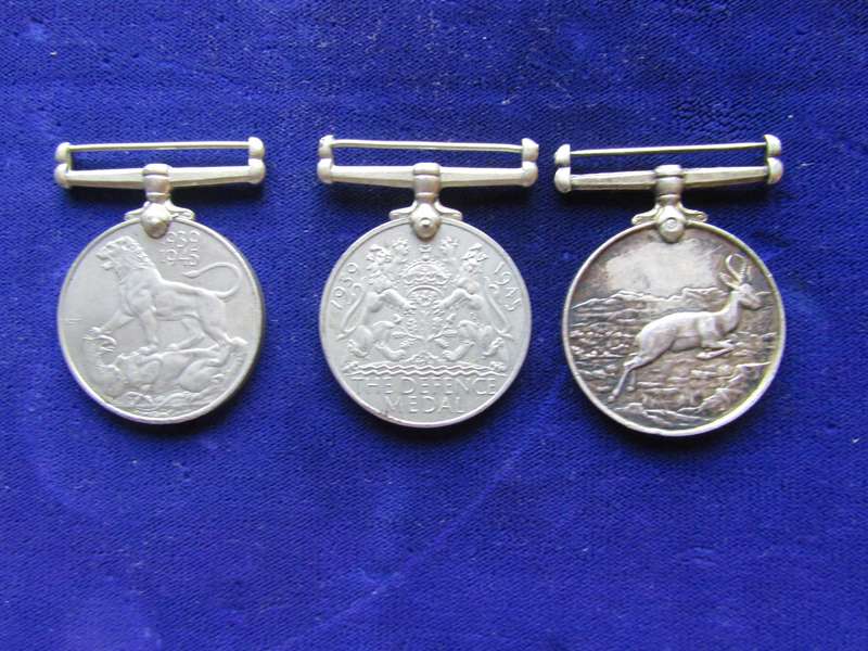 3 WW2 Medals to JA Bezuidenhout