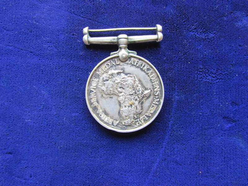 WW2 Africa Service Medal To SP Jordaan