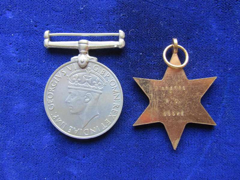 2 WW2  Star Medal To RJ Cooke
