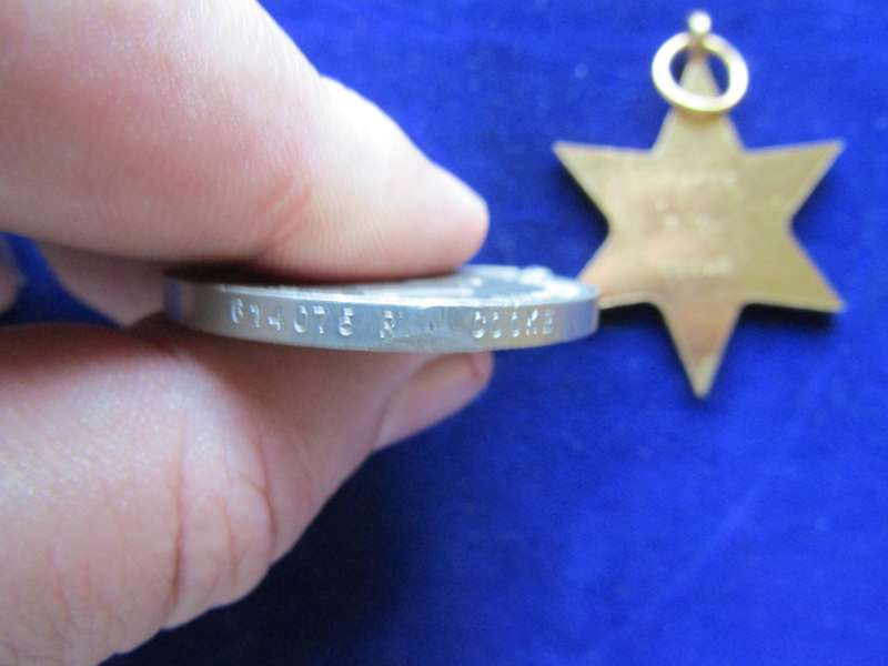 2 WW2  Star Medal To RJ Cooke