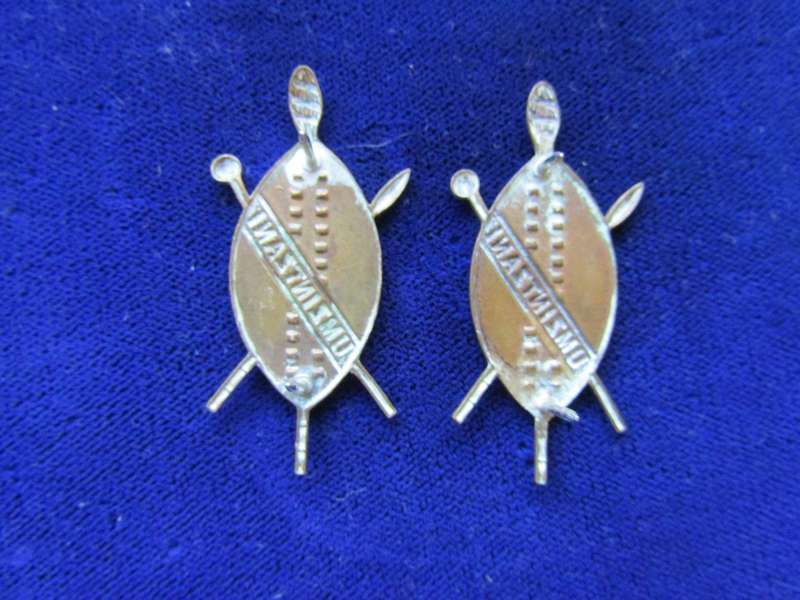Pair of Umzintzani Prince Alfred Volunteers Collar Badges. Pins intact.
