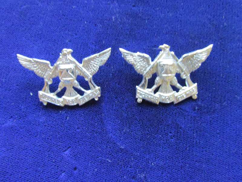 Pair of Regiment De Wet Collar Badges. Pins intact.