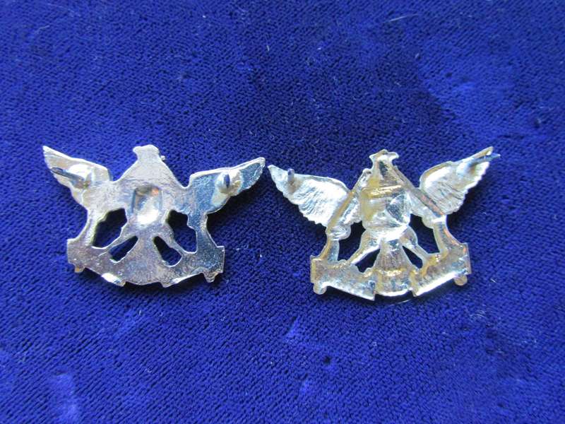 Pair of Regiment De Wet Collar Badges. Pins intact.