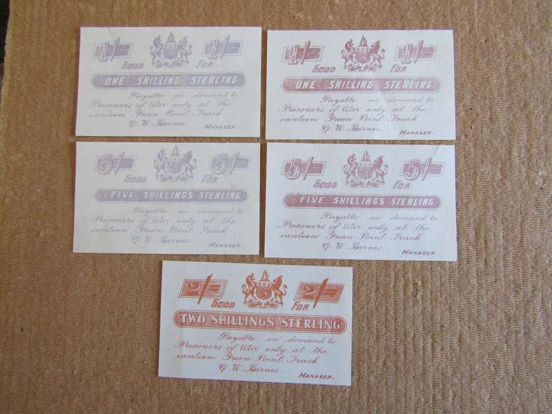 5 Green Point Track Prisoner of War Tokens