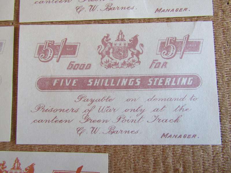 5 Green Point Track Prisoner of War Tokens