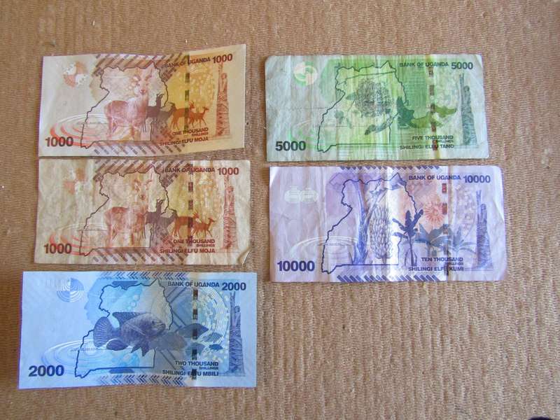 Bank of Uganda 1000 tp 10 000  Shilingi Banknotes
