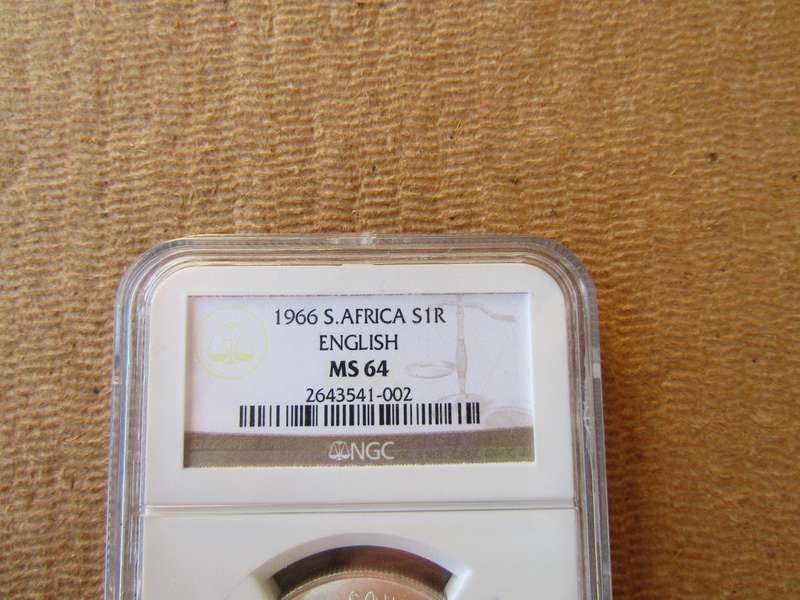 1966 English NGC Graded Silver One Rand MS64