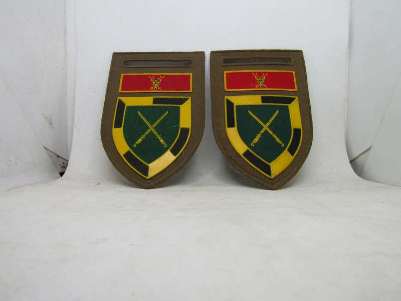 Pair of SADF Infantry School Tupper with Chief of Army Command. Pin intact.