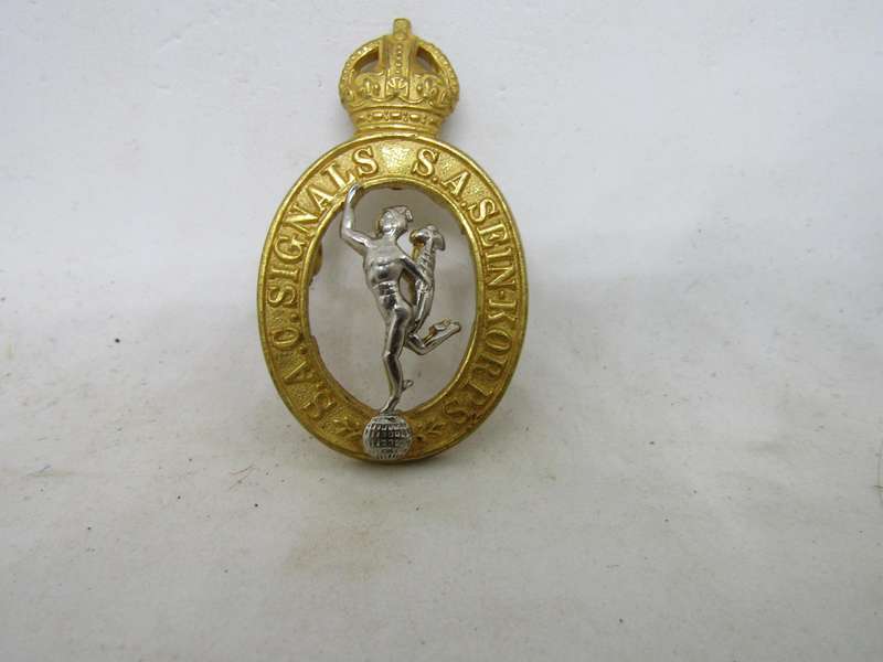 SADF Signal Corps  Cap Badge . Pins Intact