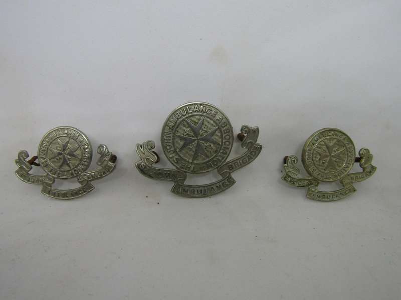 St Johns Ambulance Brigade Collar and  Beret Badge
