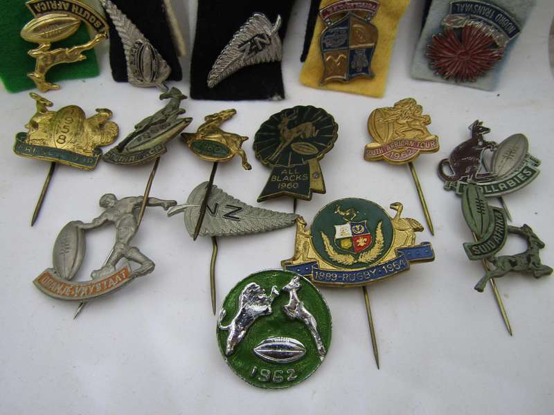 Various Rugby Pins. Incl 1958 French and 1962 British and Irish Lions Pins