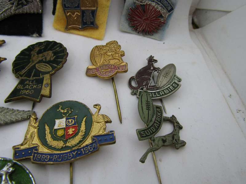 Various Rugby Pins. Incl 1958 French and 1962 British and Irish Lions Pins