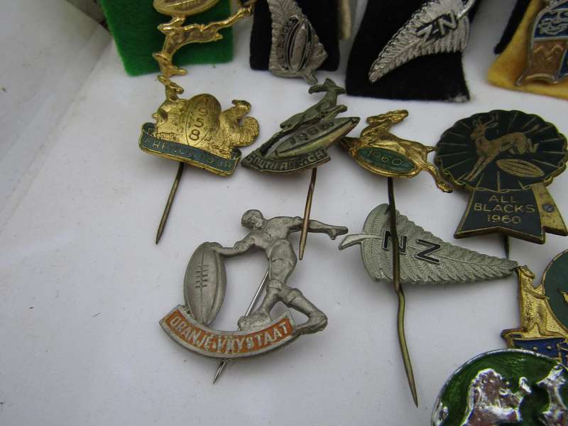 Various Rugby Pins. Incl 1958 French and 1962 British and Irish Lions Pins
