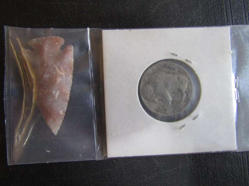 1935 American Five Cent with Original Native Arrow Head