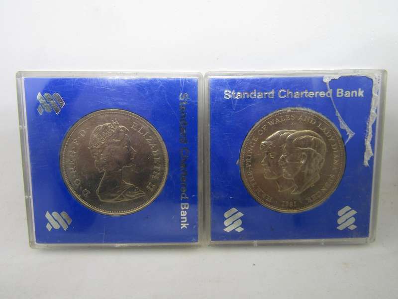 Two 1981 Princess Diana and OLD Ears Wedding Medal