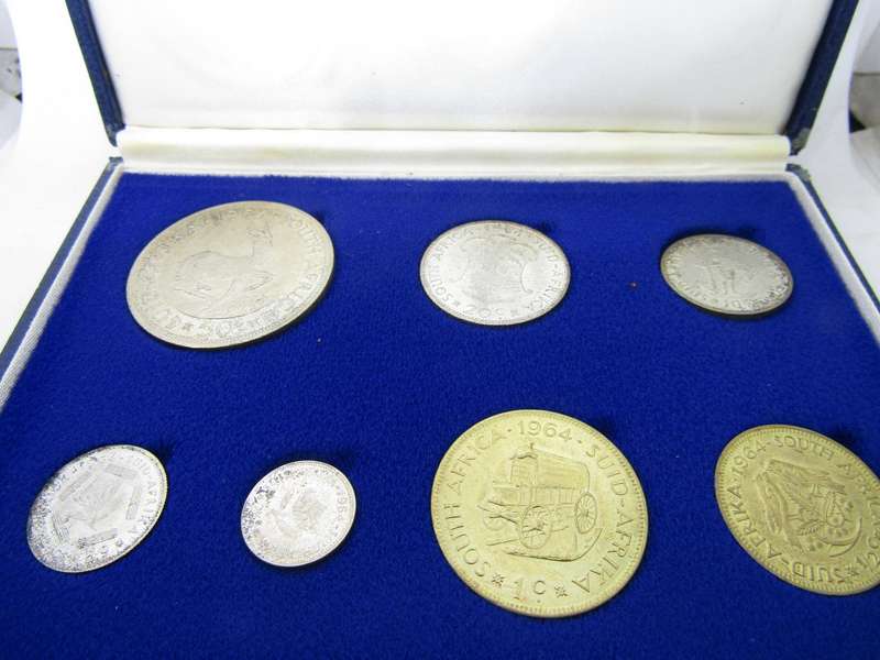 1964 South African Unc coin set in Proof Box
