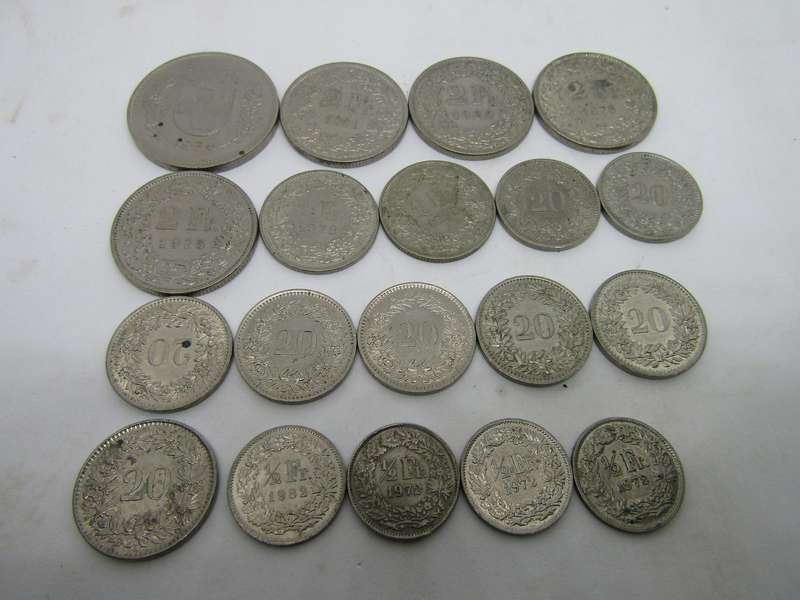 Various year and denominations Switzerland currency Coin 29.50