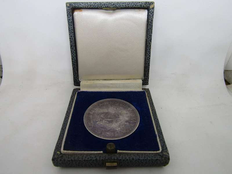 1947 Impaired Proof Crown 5/- in SAM box
