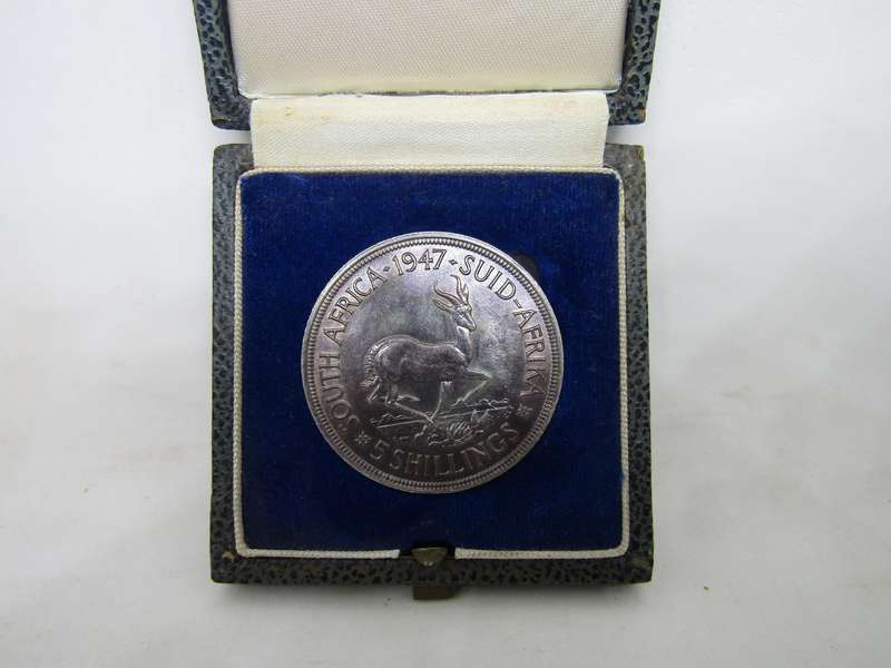 1947 Impaired Proof Crown 5/- in SAM box