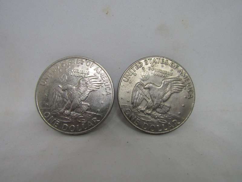 1971 and 1974 USA Big One Dollar coins
