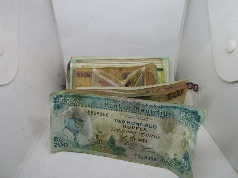 A Lot of various World Banknotes. Close to 80 I Think