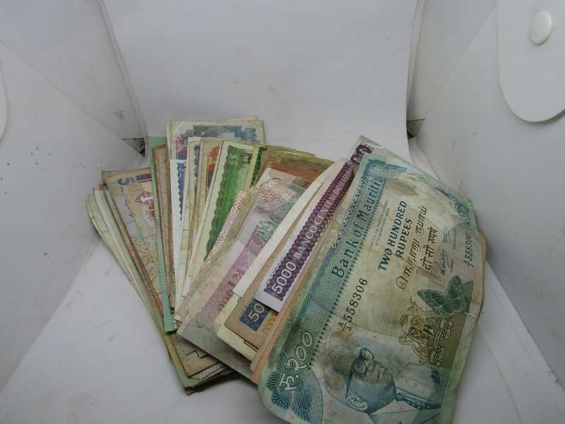 A Lot of various World Banknotes. Close to 80 I Think