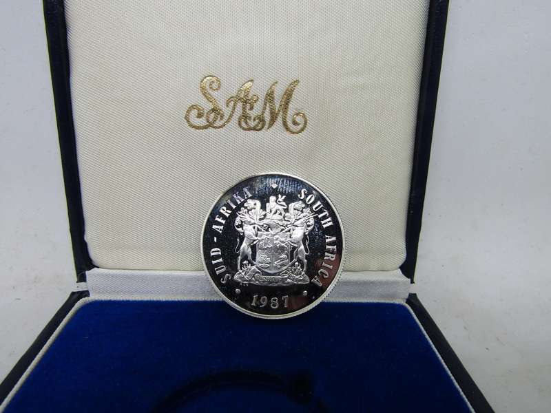 1987 South African  Silver R1 In SAM Box
