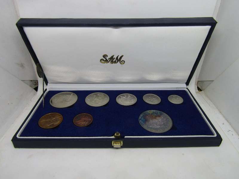 Proof South African 1988 Proof set with Silver R1 in SAM box
