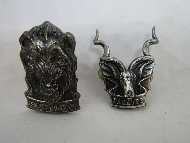 SADF South West African Corps Collar Badge (2 Available) Pins Intact.