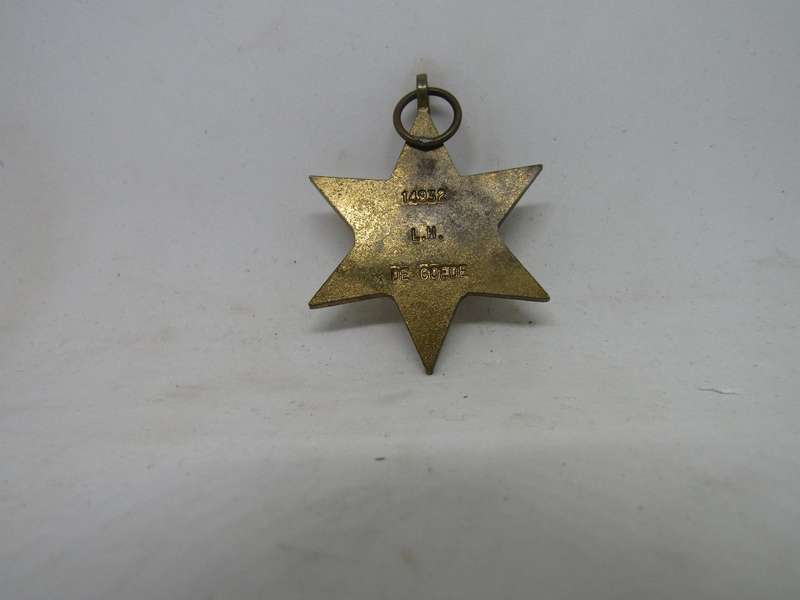 WW 2  African Star Medal to LH de Goede