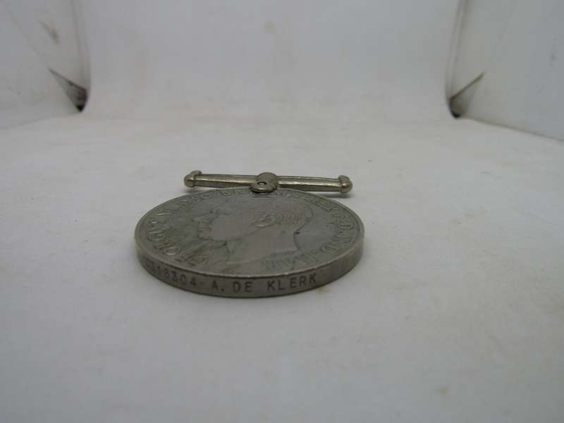 WW2 Defence Medal to  A de Klerk (C)