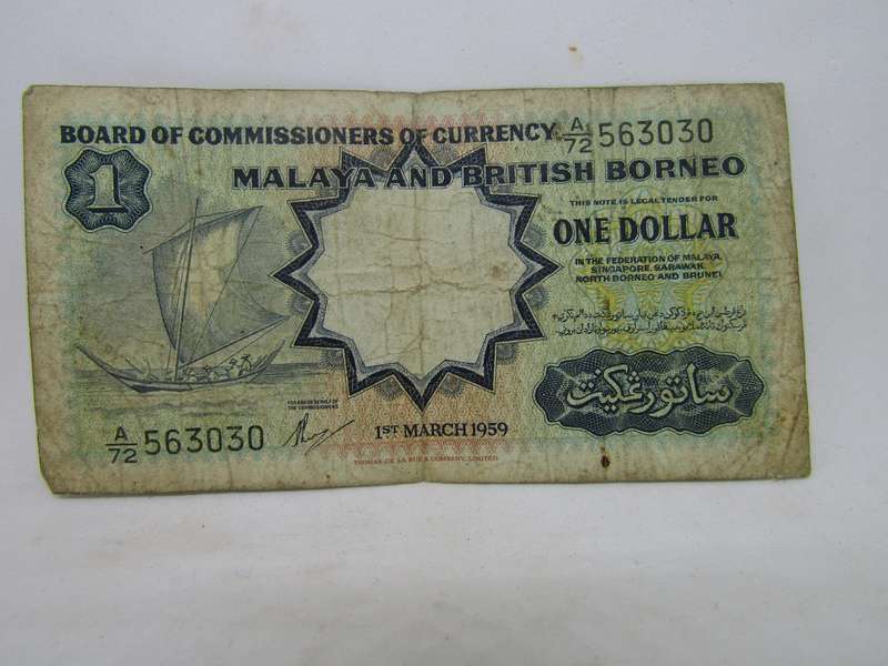 1959 Malaya and British Borneo banknote (KM 8A) catalogue VF  R900