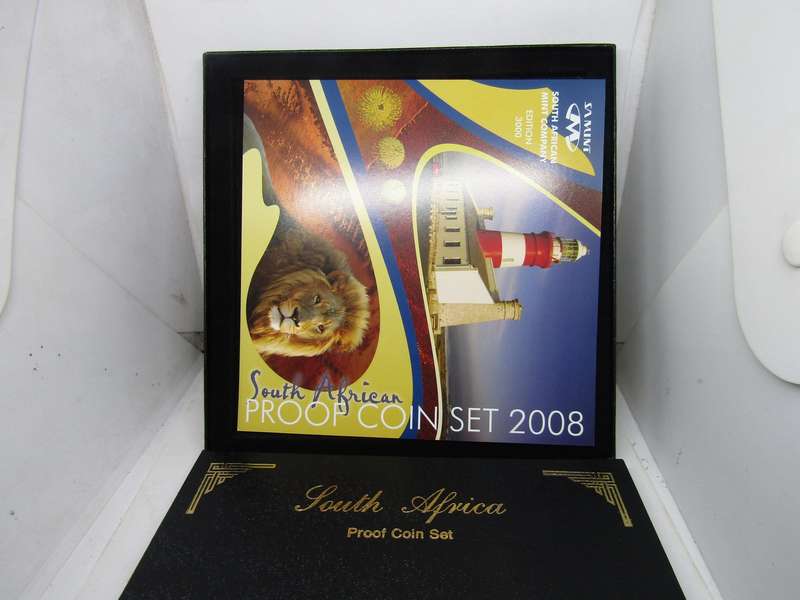2008 South African Proof set . Mintage < 2000. One sealed. Bid per set