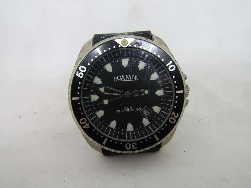 Roamer Divers Men's Watch 4cm diameter. 100% working with new battery