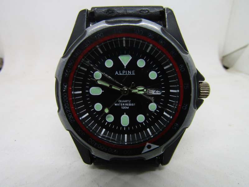 Alpine Divers Men's Watch 4cm diameter. 100% working with new battery