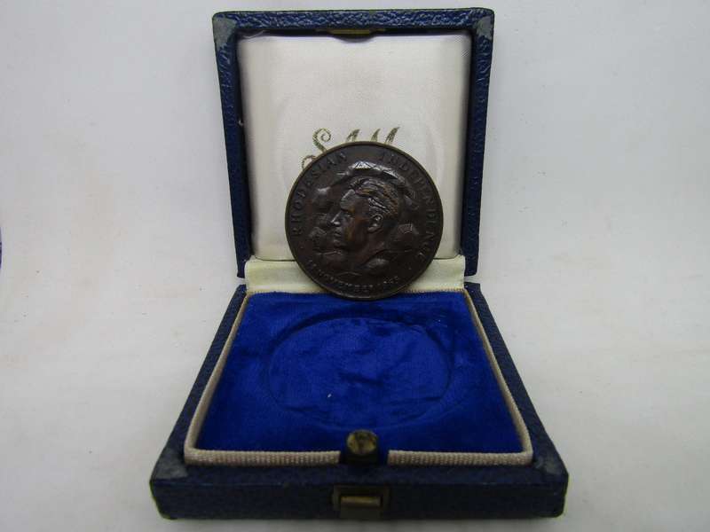 1965 Rhodesian Independence Medallion in Box. Bid per Medal