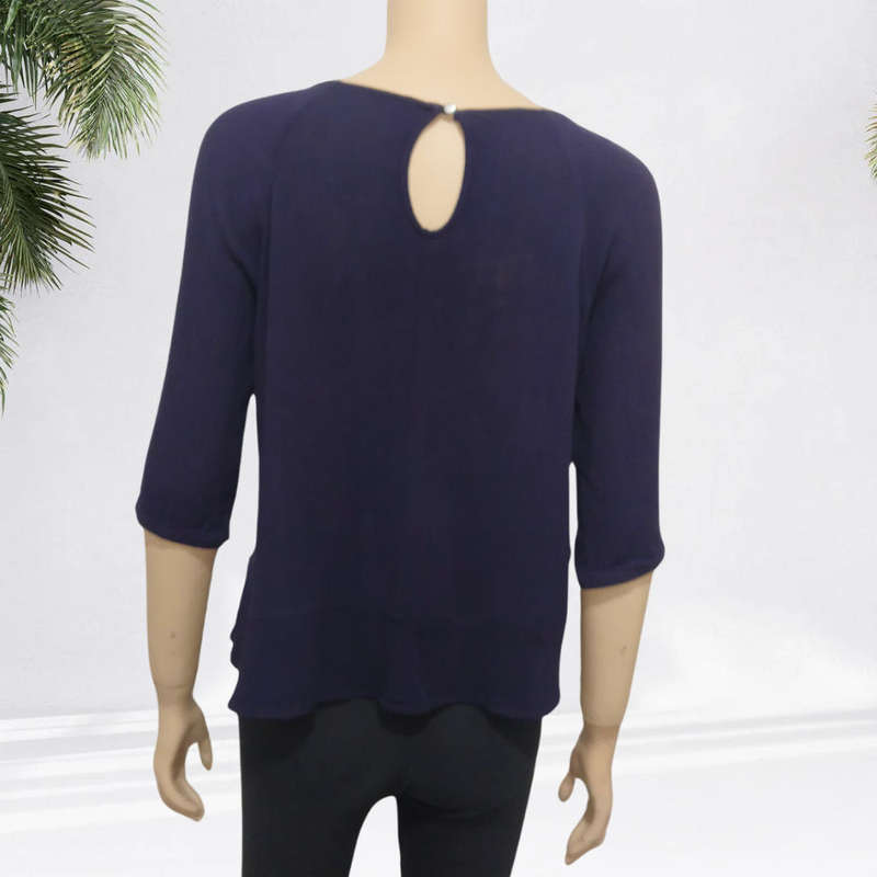 Navy blue floral Top size Medium