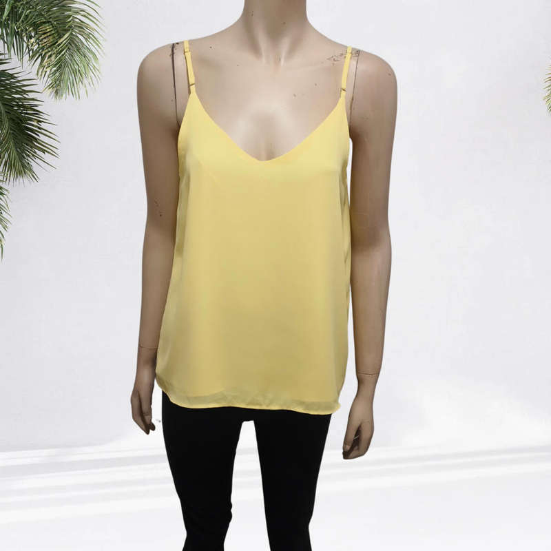 Yellow strappy top size M/L