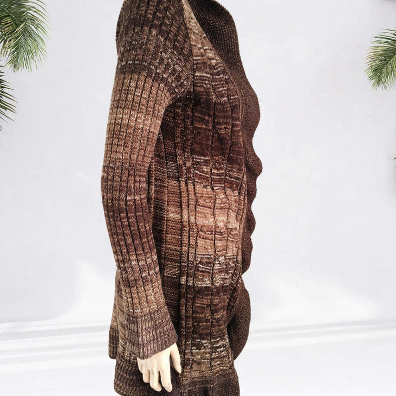 Brown and Beige Jersey/Cardigan size small