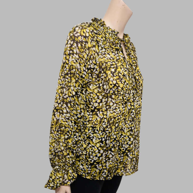Yellow black and white floral top from Tango size 6
