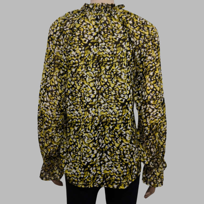 Yellow black and white floral top from Tango size 6