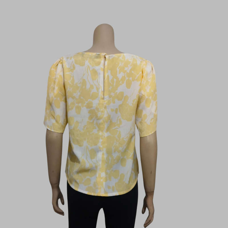 Yellow and white top size 8.